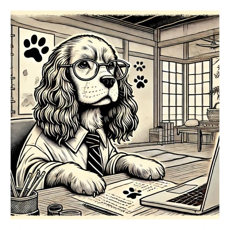 Japan Ukijo e Style Desk Cocker Spaniel