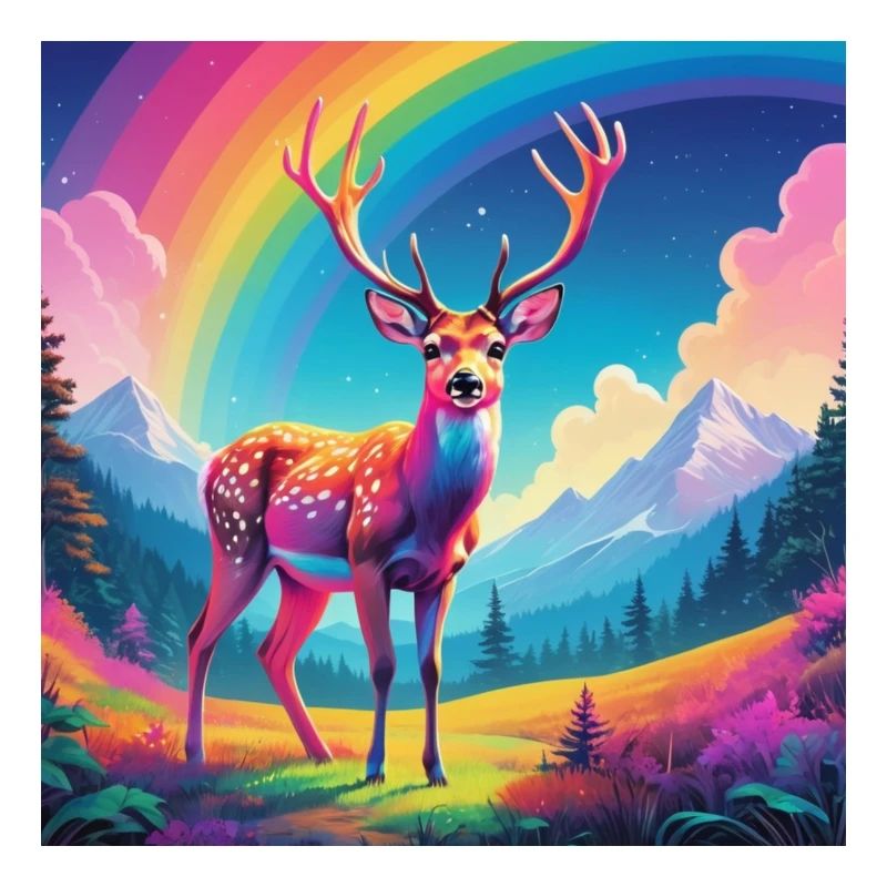 Hirsch mit Regenbogen