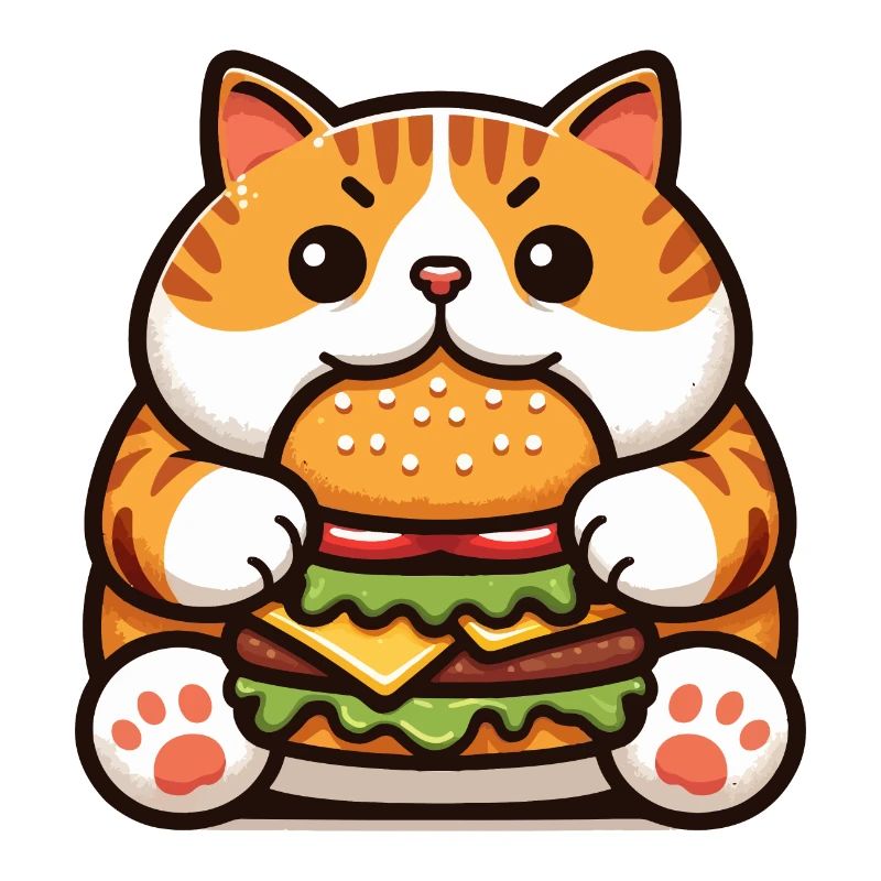 Cat Eats Burger