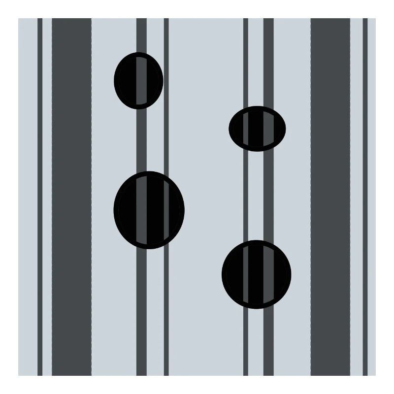Vertikale Linien und schwarze Kreise auf grauem Hintergrund
