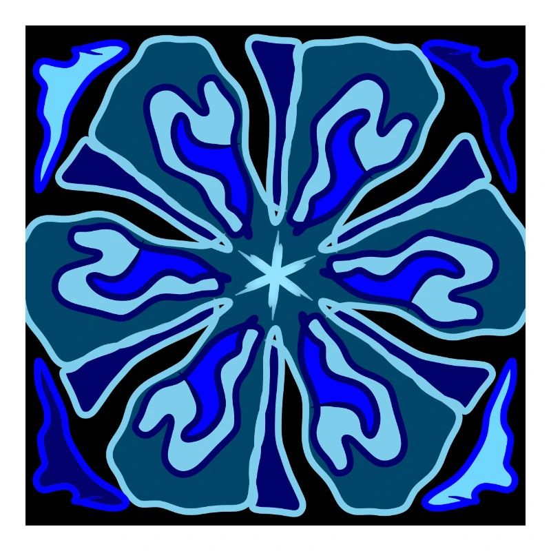 Fleur géométrique bleue