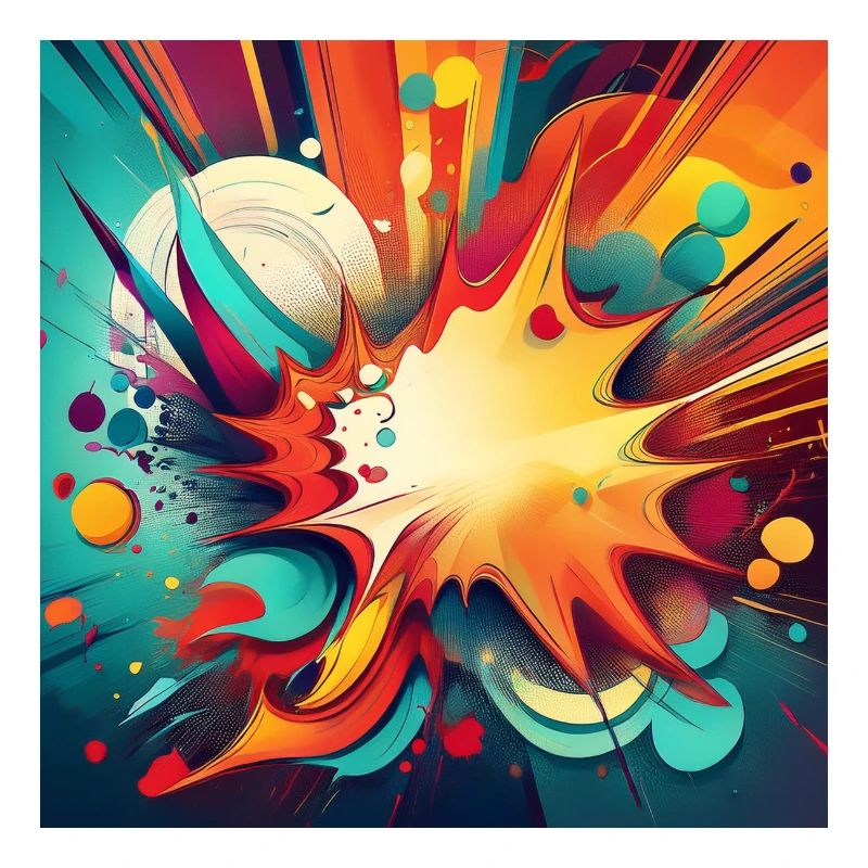 Abstract Colourful Splash with Explosive Design