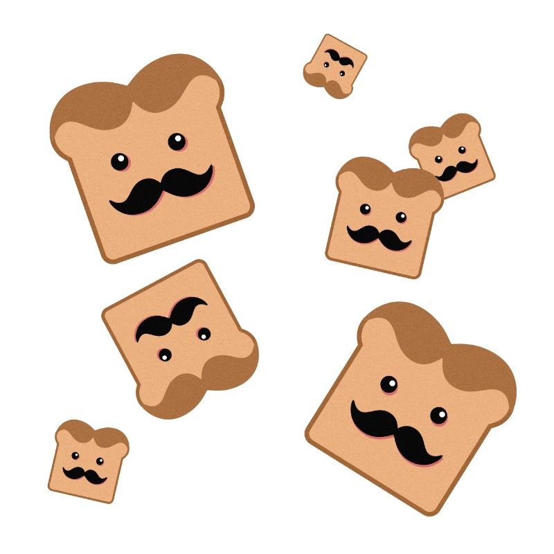 Toast mit Schnurrbart