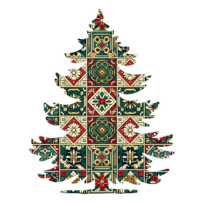 Christmas tree with Christmas colors, Christmas pattern
