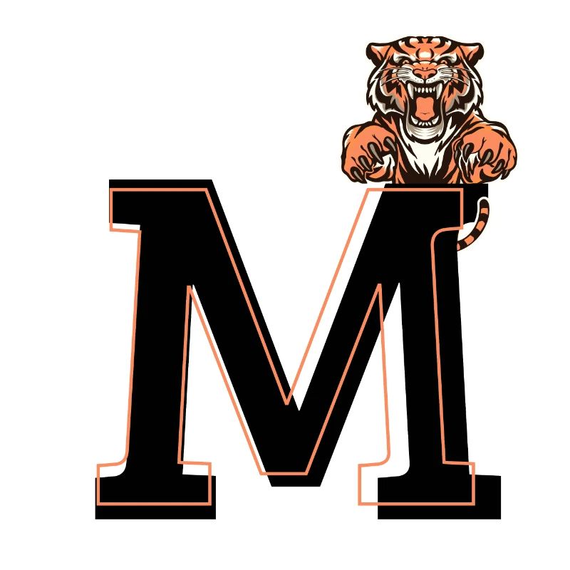 Letter m tiger - gift idea