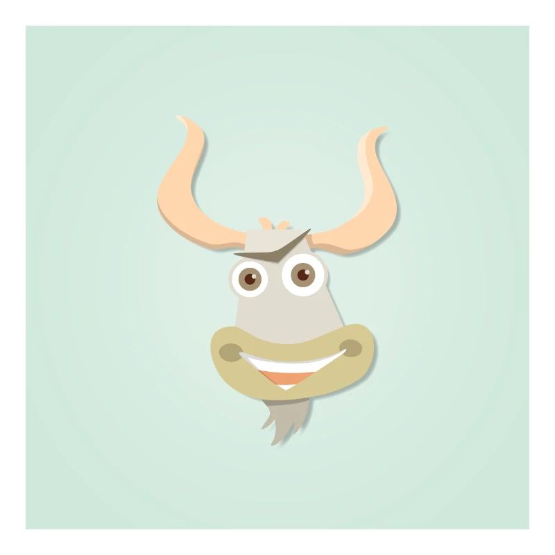 Illustration joyeuse d’une tête de yak