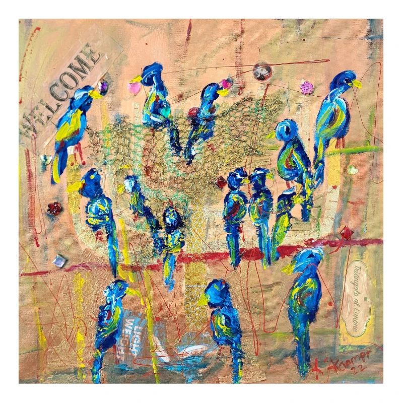 Lebendige Vogelparade im Expressionismus