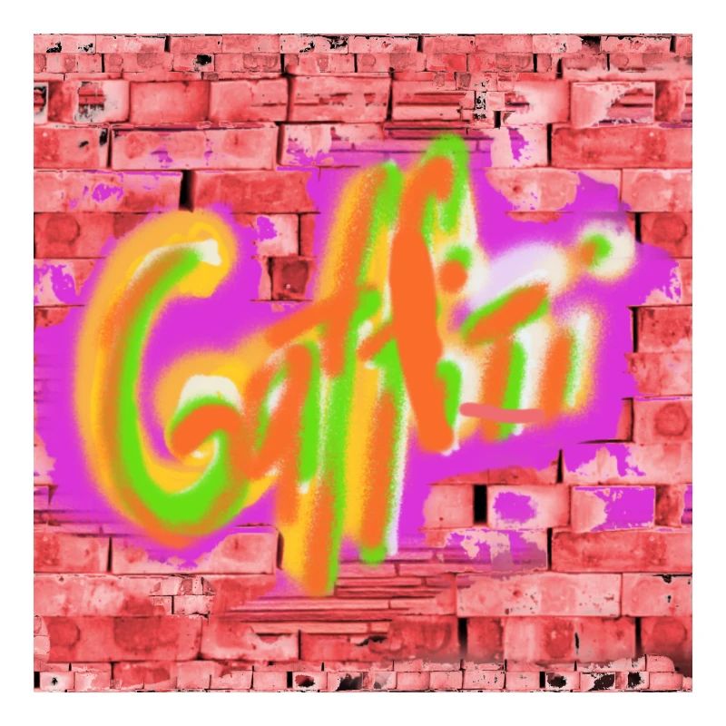 Colorful graffiti on bricks
