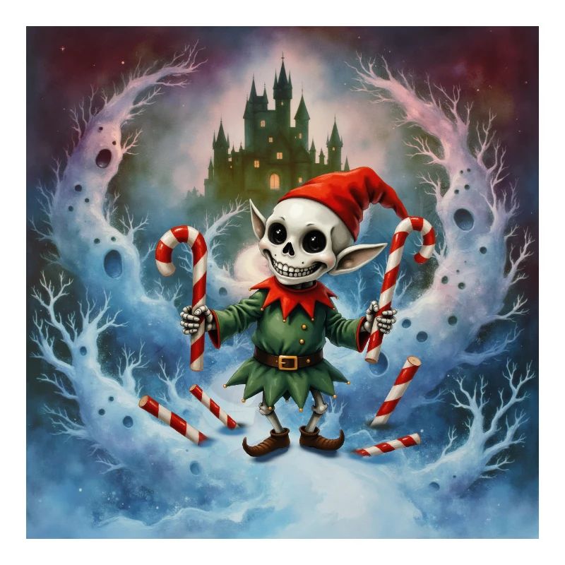 Christmas skeleton elf