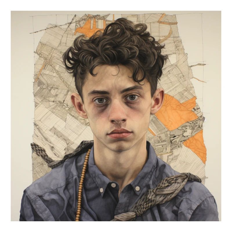 Zerzaustes Haarporträt im Patchwork