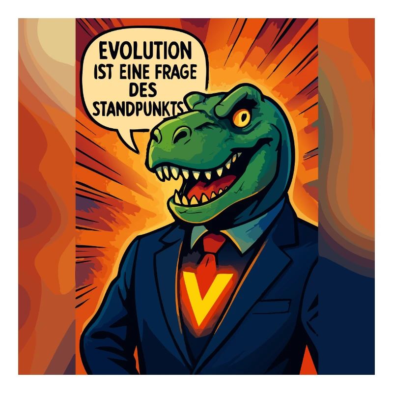Dino im Anzug – Evolution ist Ansichtssache
