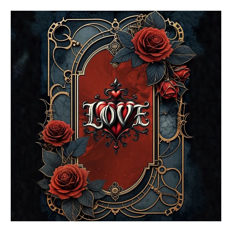 Amour gothique dans un cadre doré