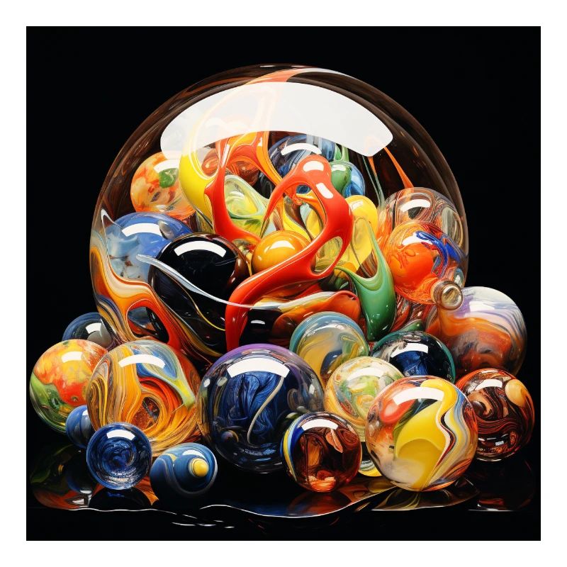 Farbige Glaskugel Explosion