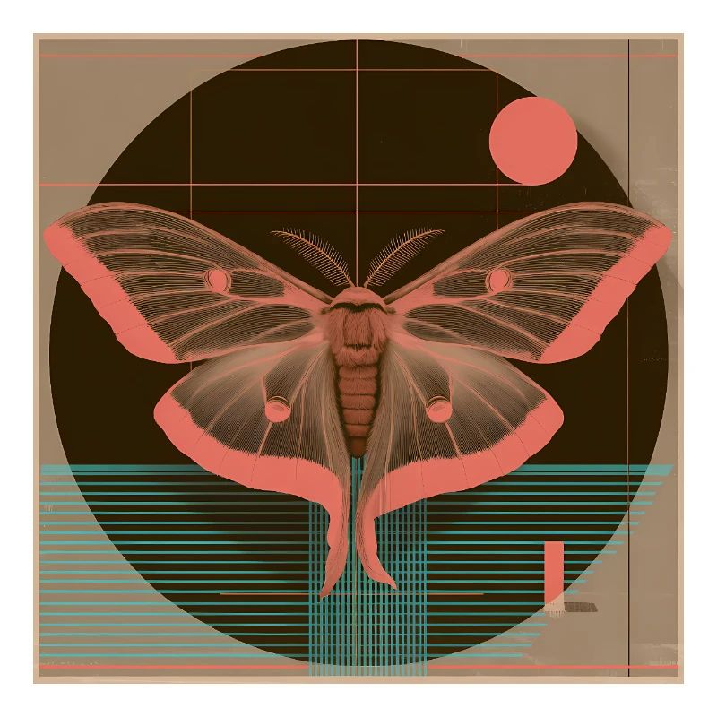 Luna Moth – Rétro Geometry Moth Design