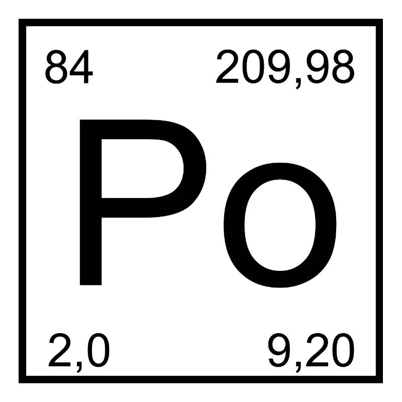 Tableau de la période de conception des éléments Po en polonium