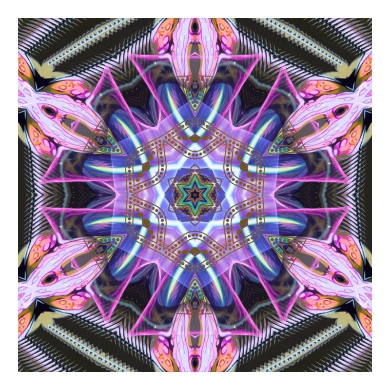 Psychedelic Neon Mandala Pattern