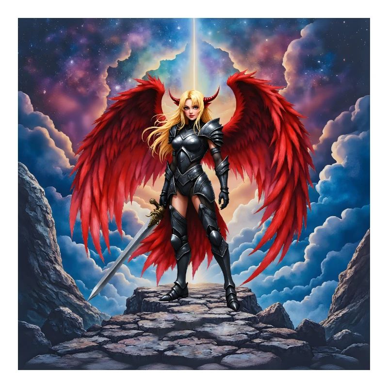 Winged Warrior in Red Armor