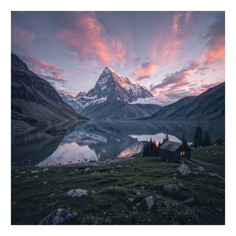 Alpine evening reflection