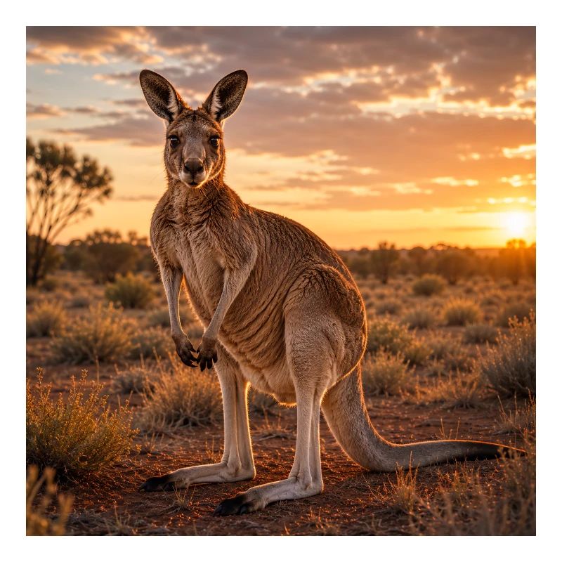 Kangaroo at sunset