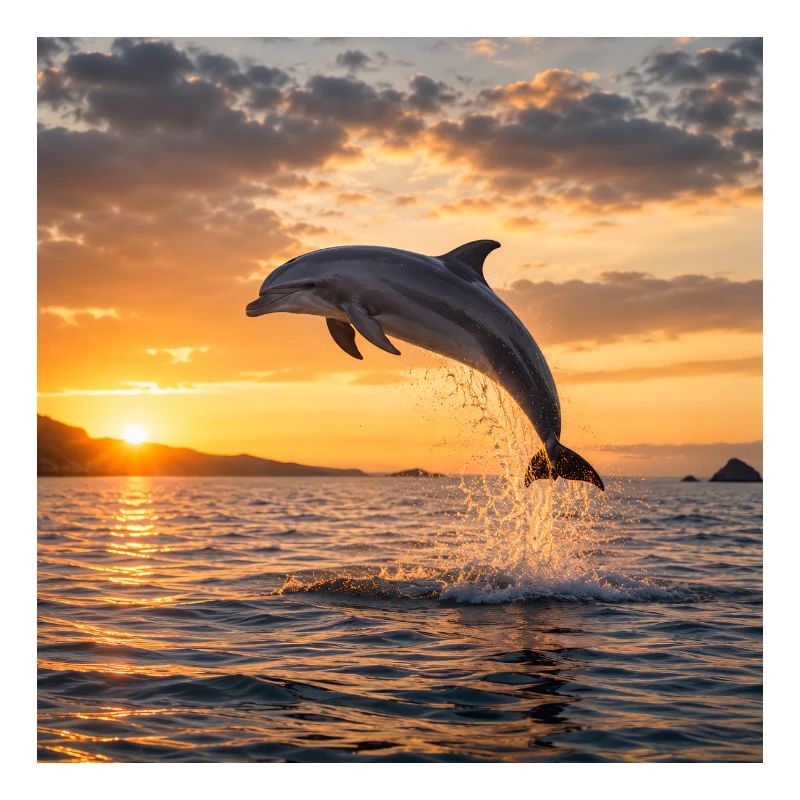 Dolphin at sunset