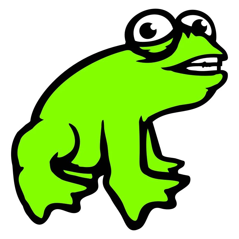 Frog grins cool funny comic crazy toad