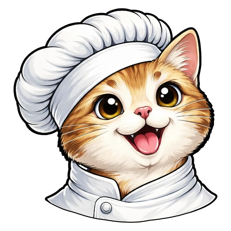 Motif de dessin animé Chat Chef mignon