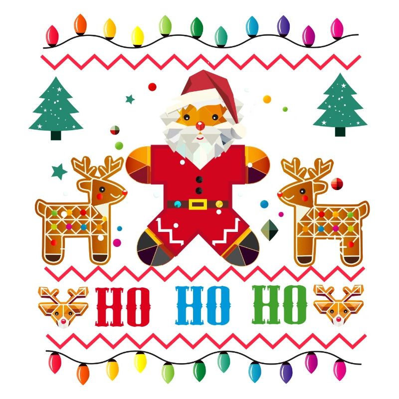 Pull de Noël moche Design-Père Noël et renne