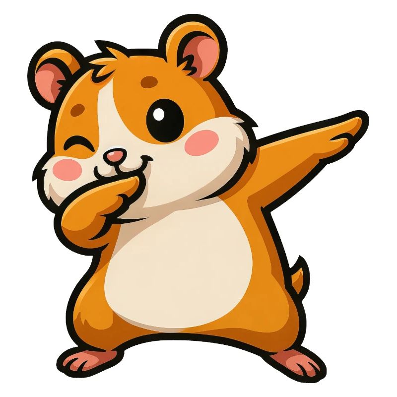 Dessin animé mignon cochon d’Inde hamster