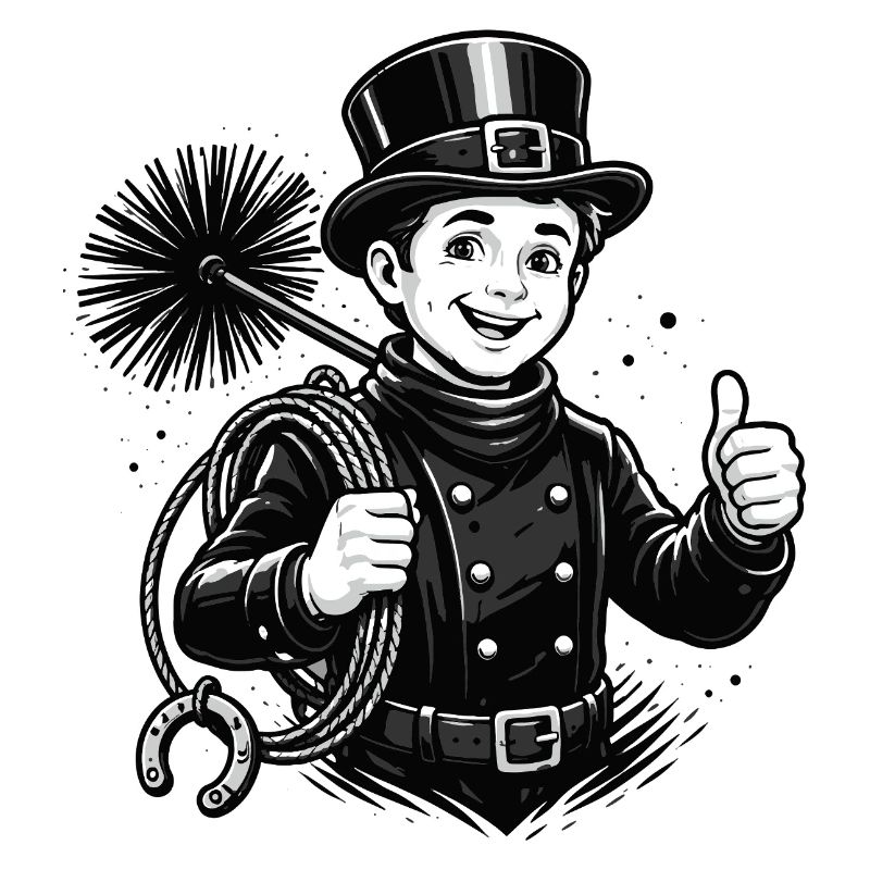Dessin animé joyeux du ramoneur de cheminée