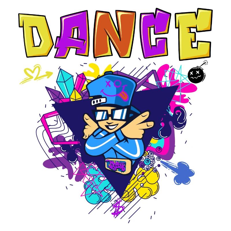 Design imprimé vibrant de style breakdance
