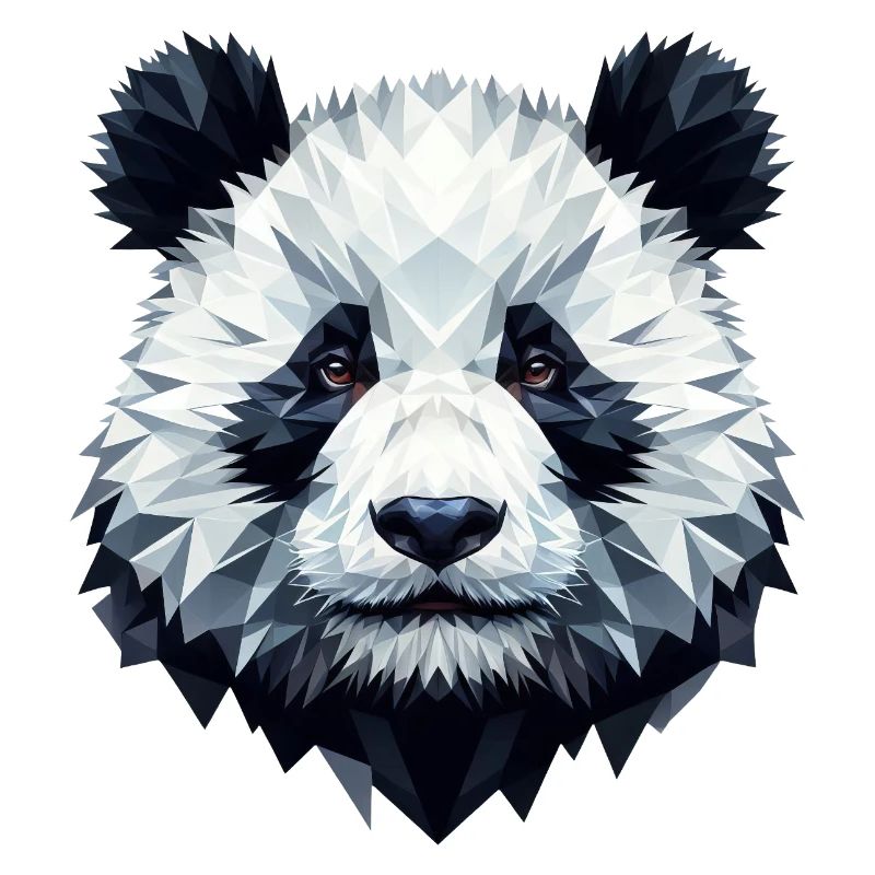 Panda Visage Polygone Art Géométrie