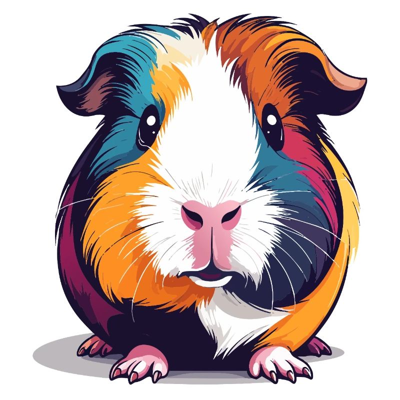 Illustration colorée de cochons d’Inde Pop Art