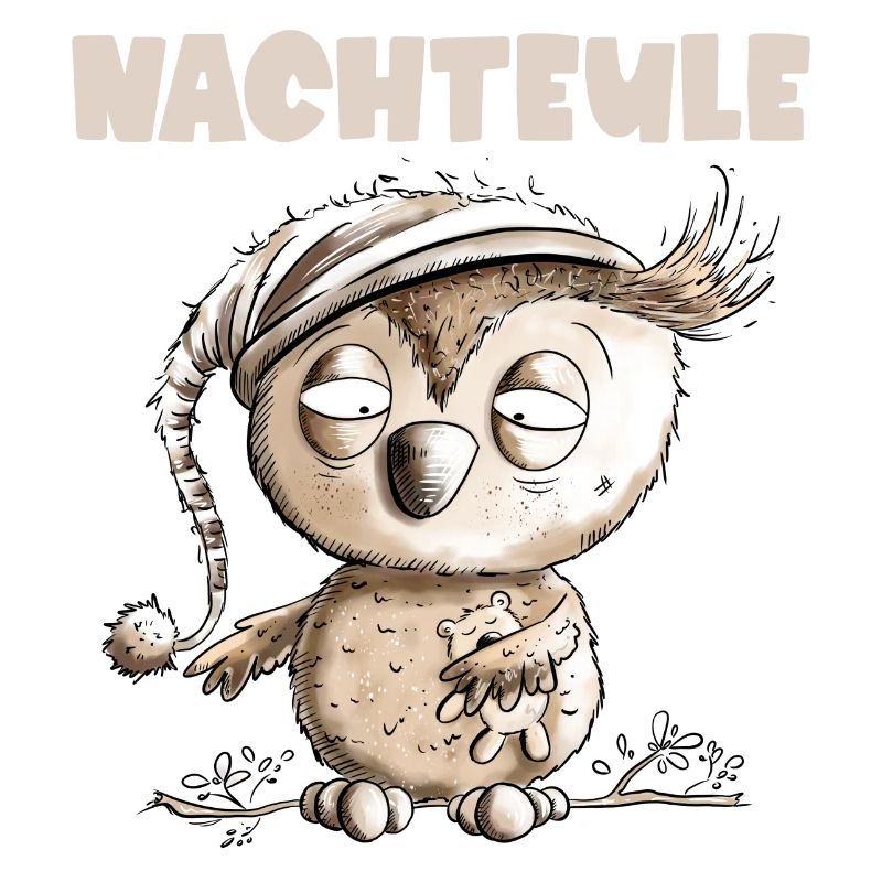 Drollige Nachteule Eule