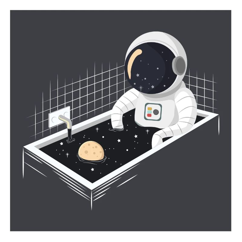 Astronauta in vasca da bagno