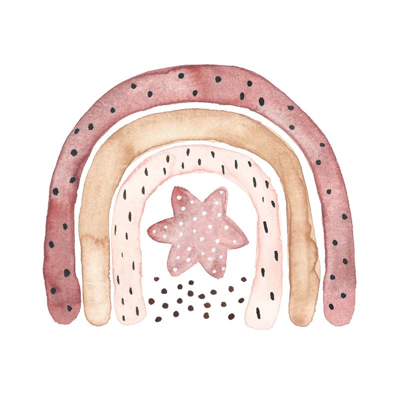 Rainbow boho coffee brown