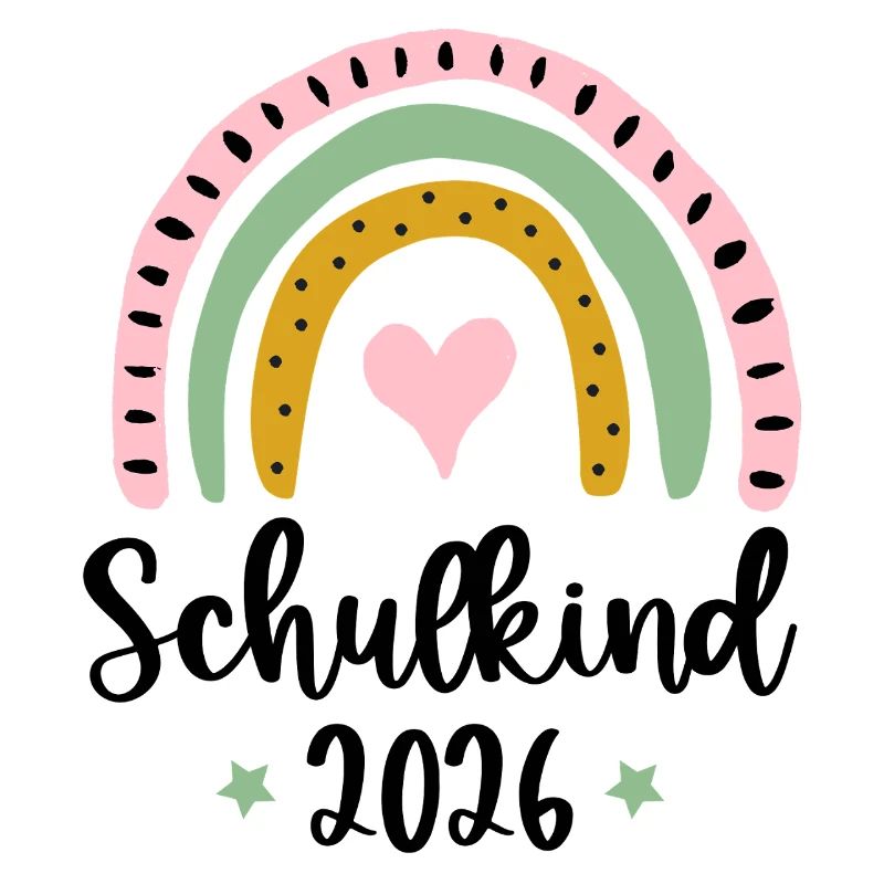 Schulkind 2026 Einschulung Mädchen Regenbogen