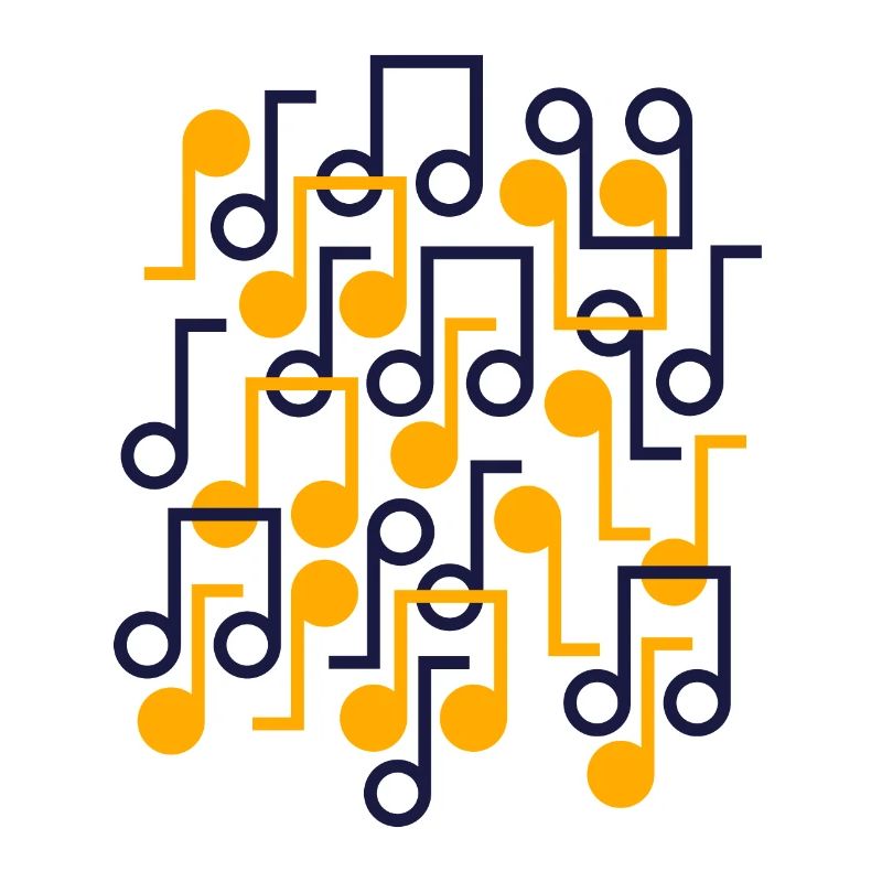 Music Notes Retro Style Pattern