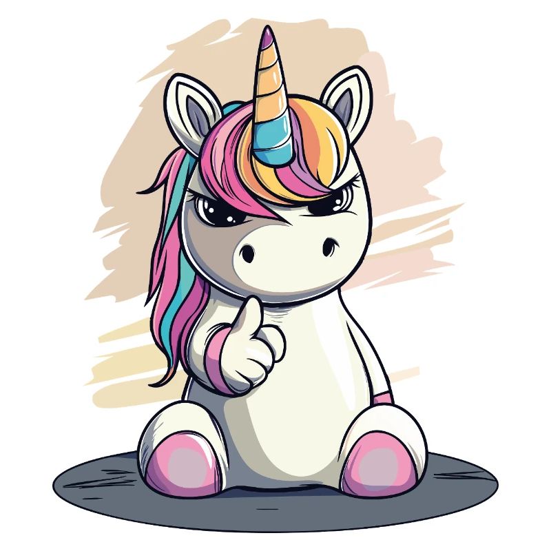 Licorne effrontée avec index – Mignon et cool