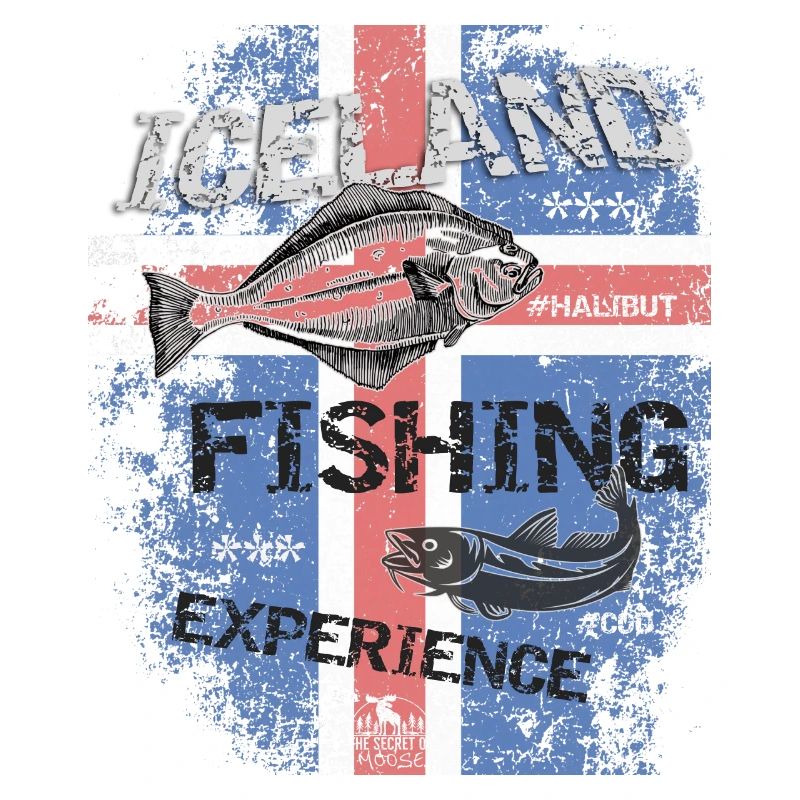 Islande Drapeau de pêche Pêche Poisson Design
