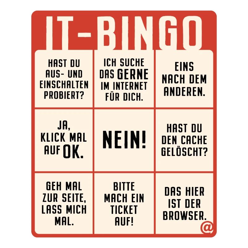 IT Support Bingo Service Desk IT Helpdesk Sysadmin