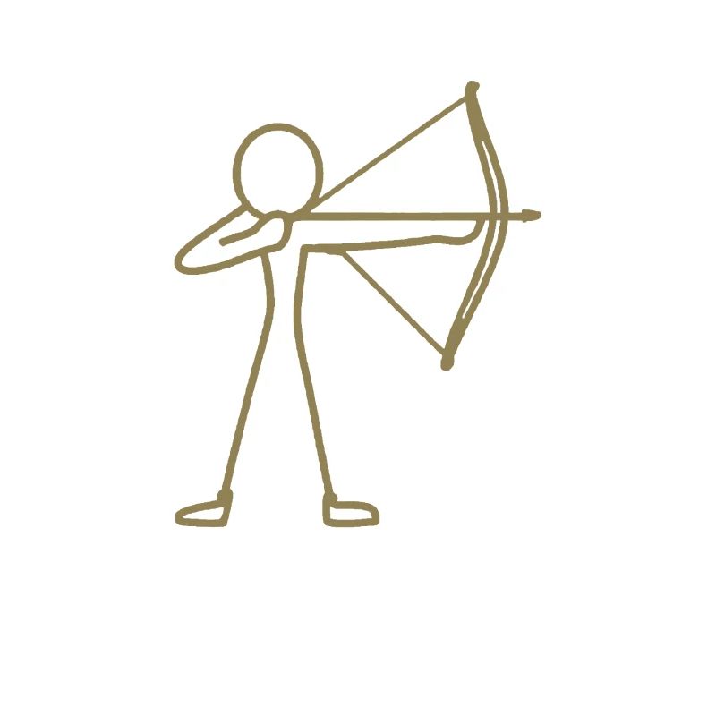 Strichmännchen Bogen Bogenschießen Bogenschütze