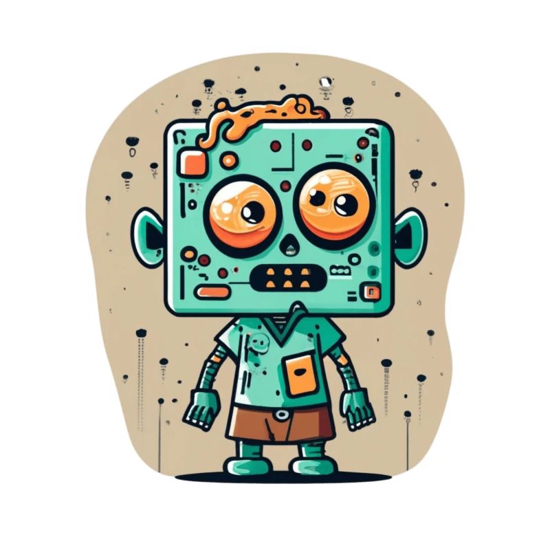 Cute zombie with a square head