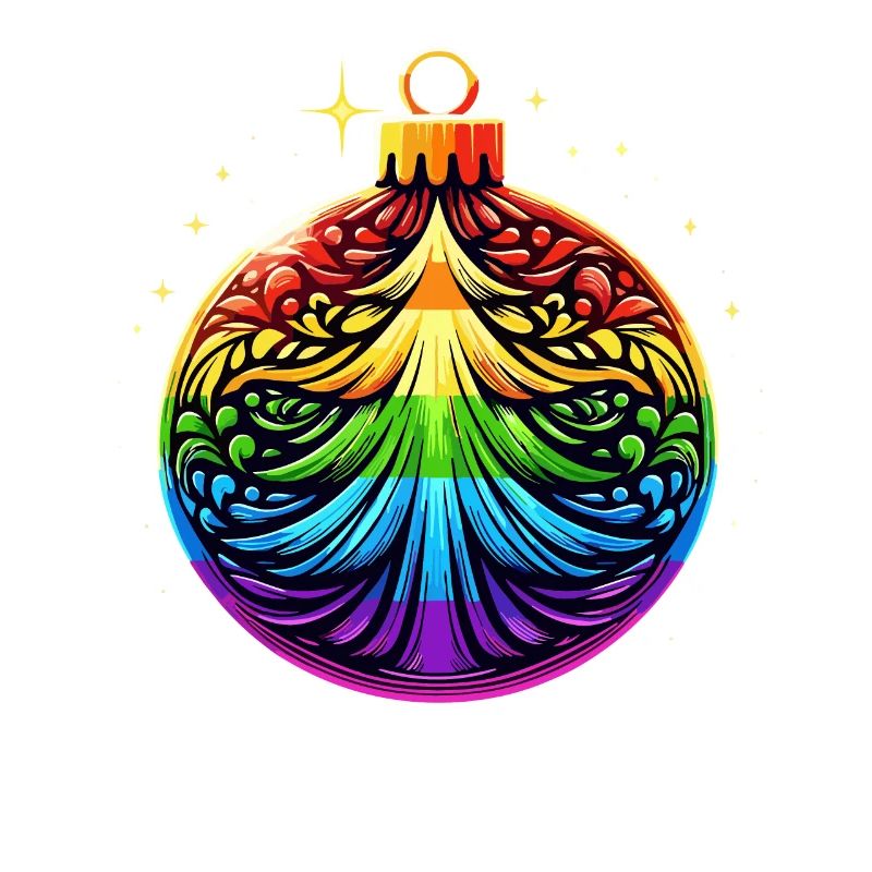 Regenbogen Weihnachtskugel mit Tannenbaum Ornament