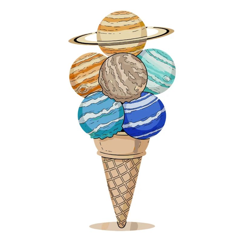 Cône de crème glacée Planet dans le style anime