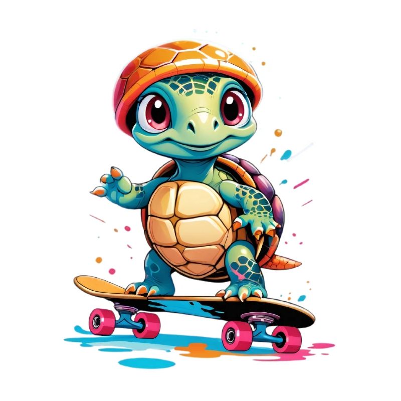 Turtle on skateboard