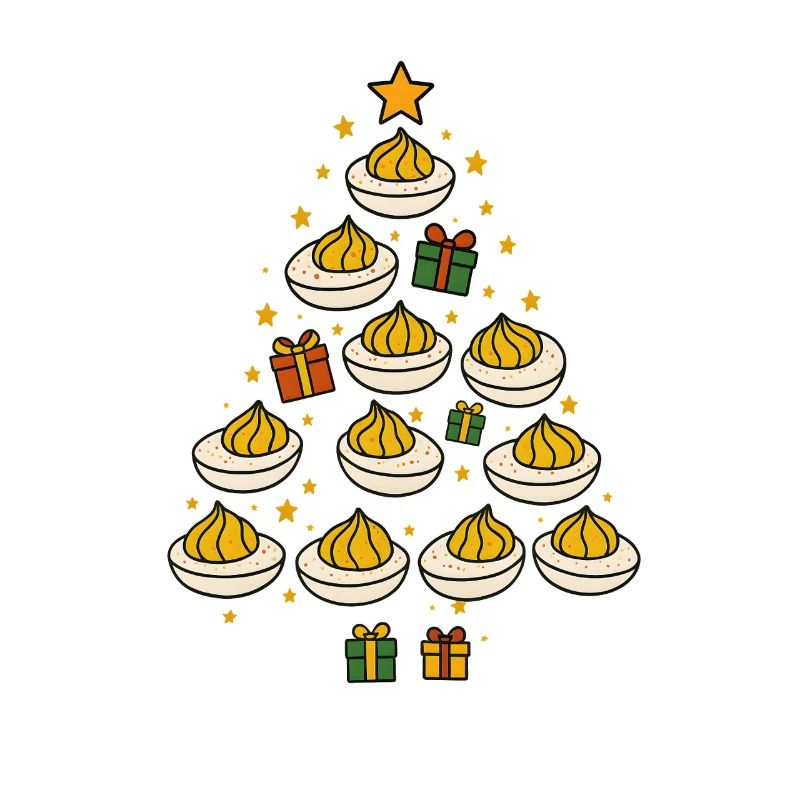 Deviled Egg Christmas Tree Funny Holiday Design