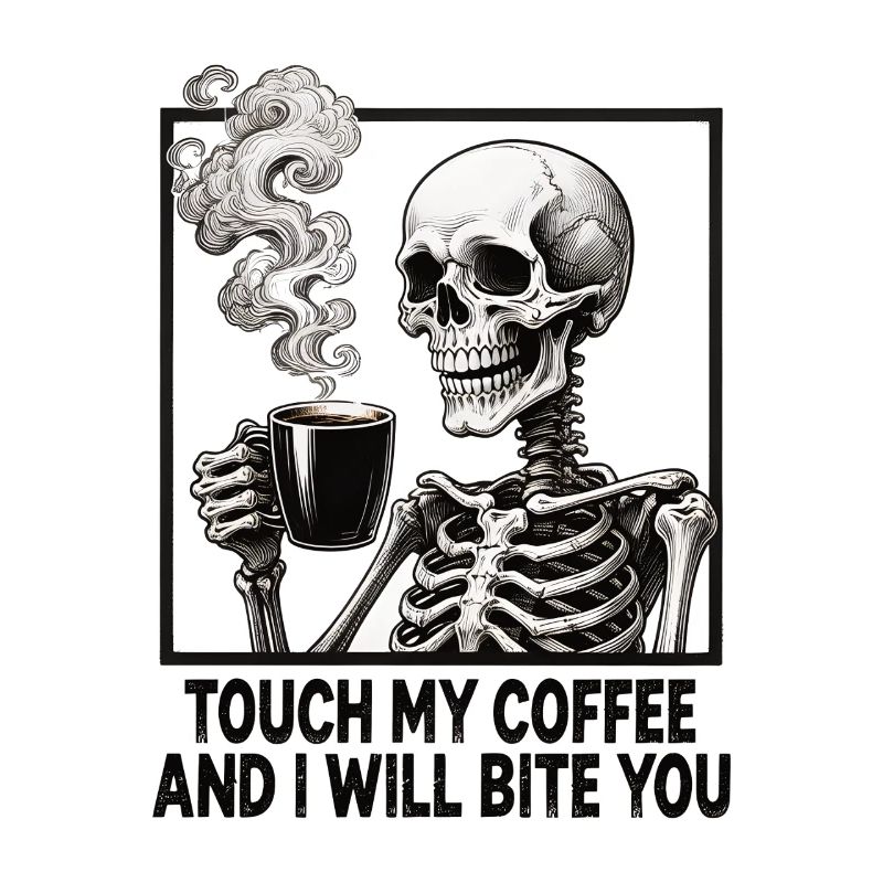Skeleton Coffee Dire Touch my Coffee you