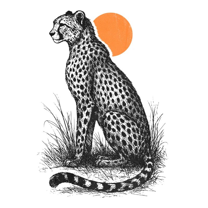 Guépard au coucher du soleil