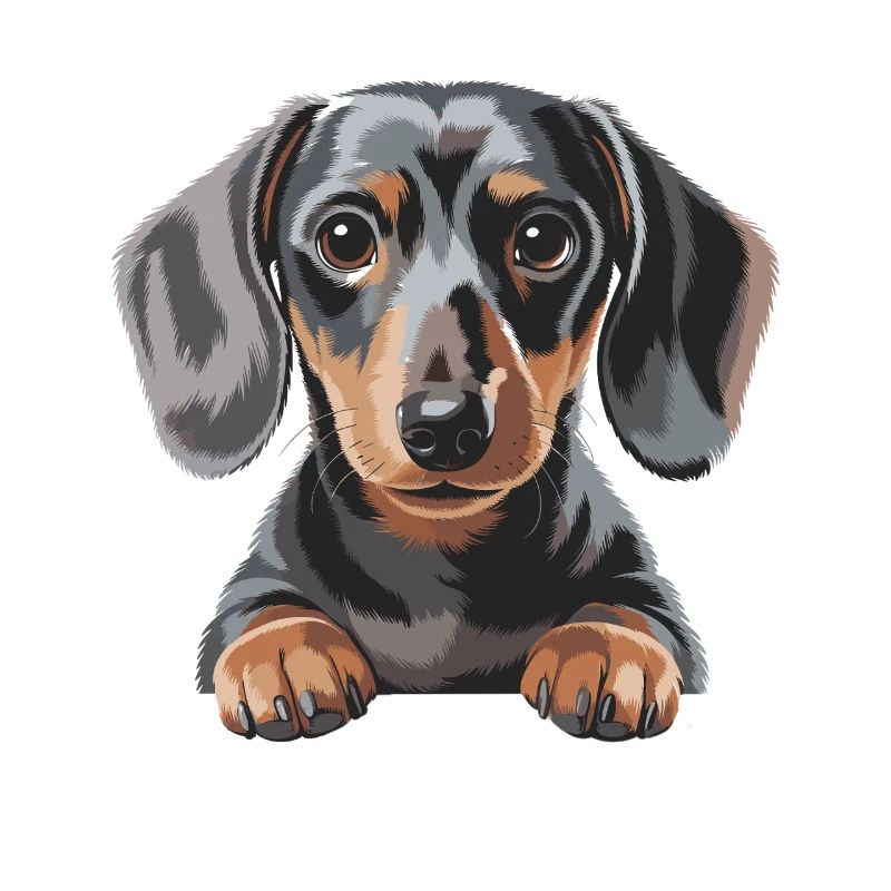 Illustration de chiot teckel