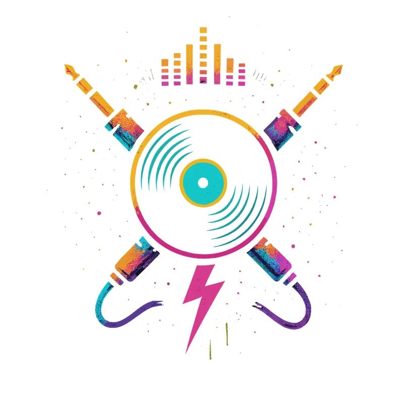 Vinyle arc-en-ciel néon, son rave joyeuse